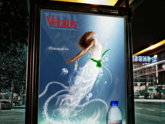 outdoor mupi publicitário vitalis água mineral