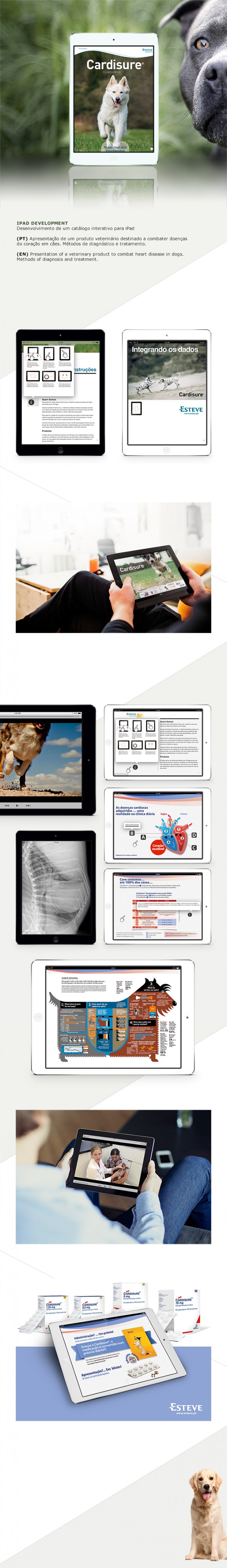 Desenvolvimento de uma aplicação para o iPad (Apple iOS) a cargo da empresa farmacêutica Esteve Pharma. Aplicação do medicamento veterinário Cardisure