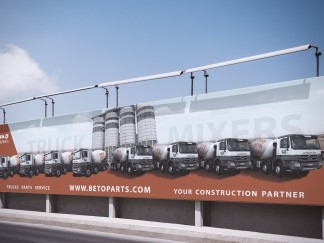 Betoparsts and CIFA Truck Advertisement billboard