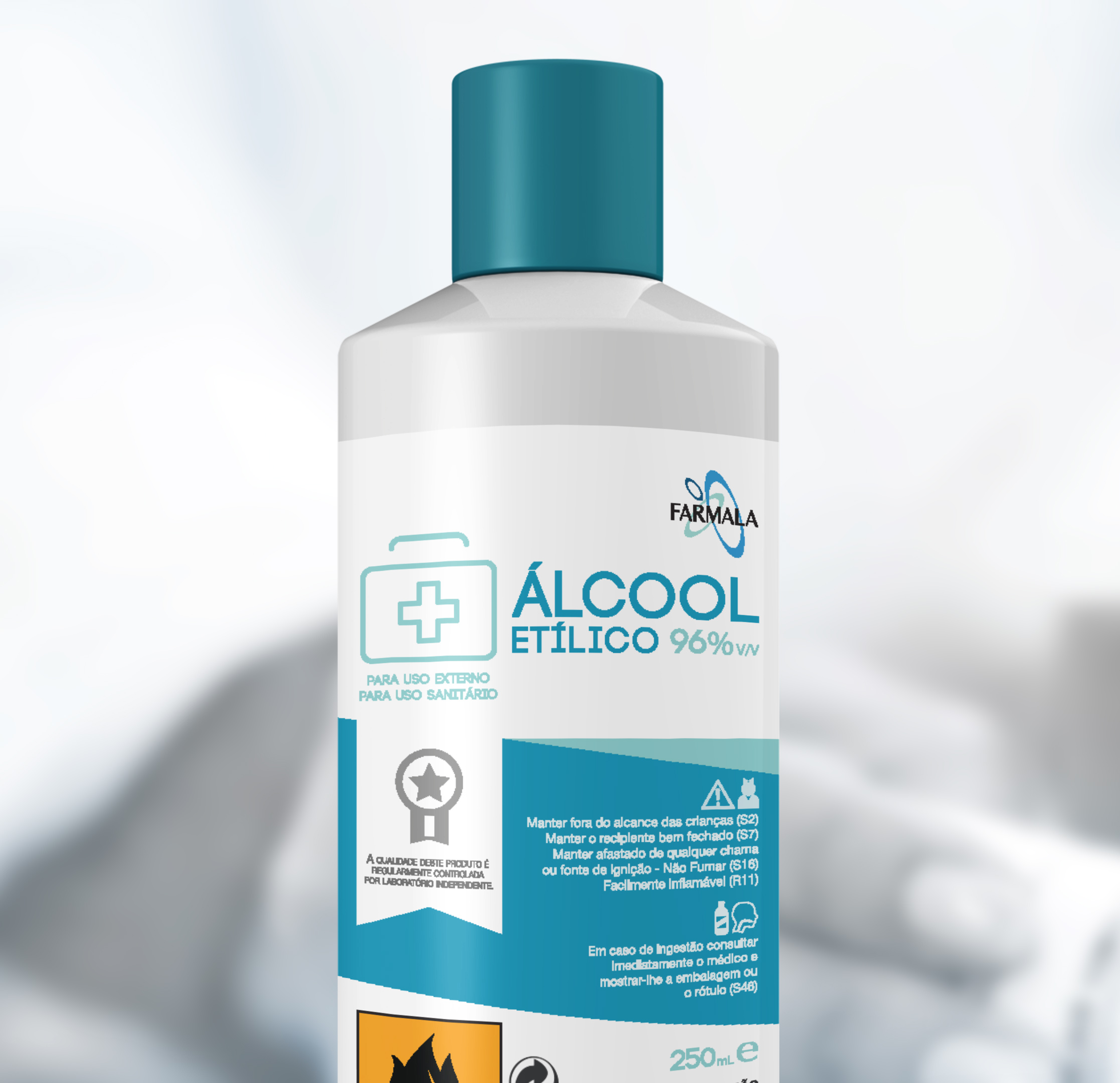 packaging and branding of a rubbing alcohol product label. close up