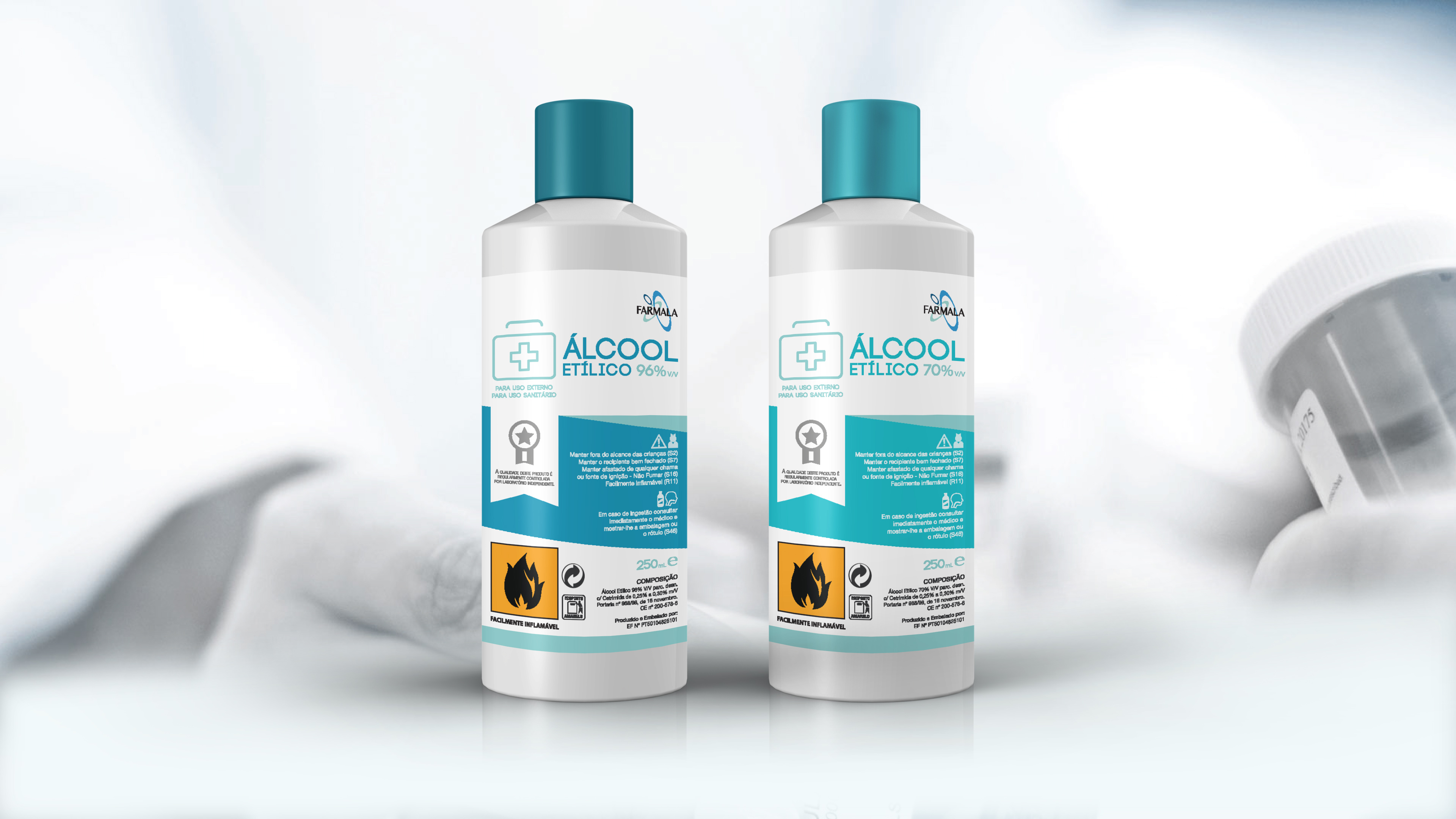 packaging and branding of a rubbing alcohol product label - pack shot